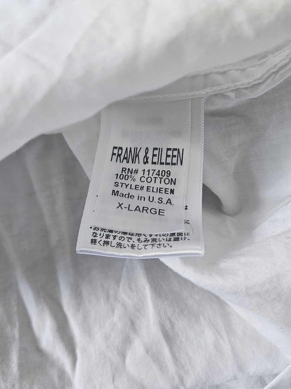 Frank & Eileen Women's Eileen White Casual Button-Up Shirt XL Made In USA - Picture 3 of 7